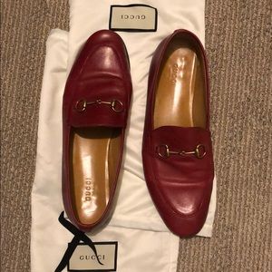 Red Gucci Jordaan Loafers